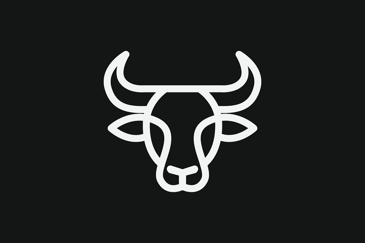 Line Bull cow bufallo head logo, a Branding & Logo Template by funpixel