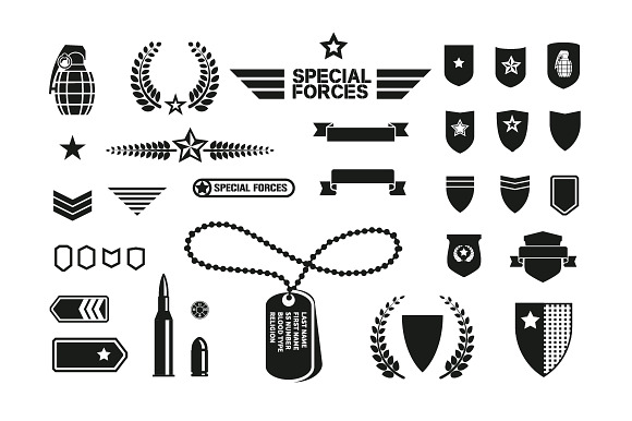 Military Theme Icons Set