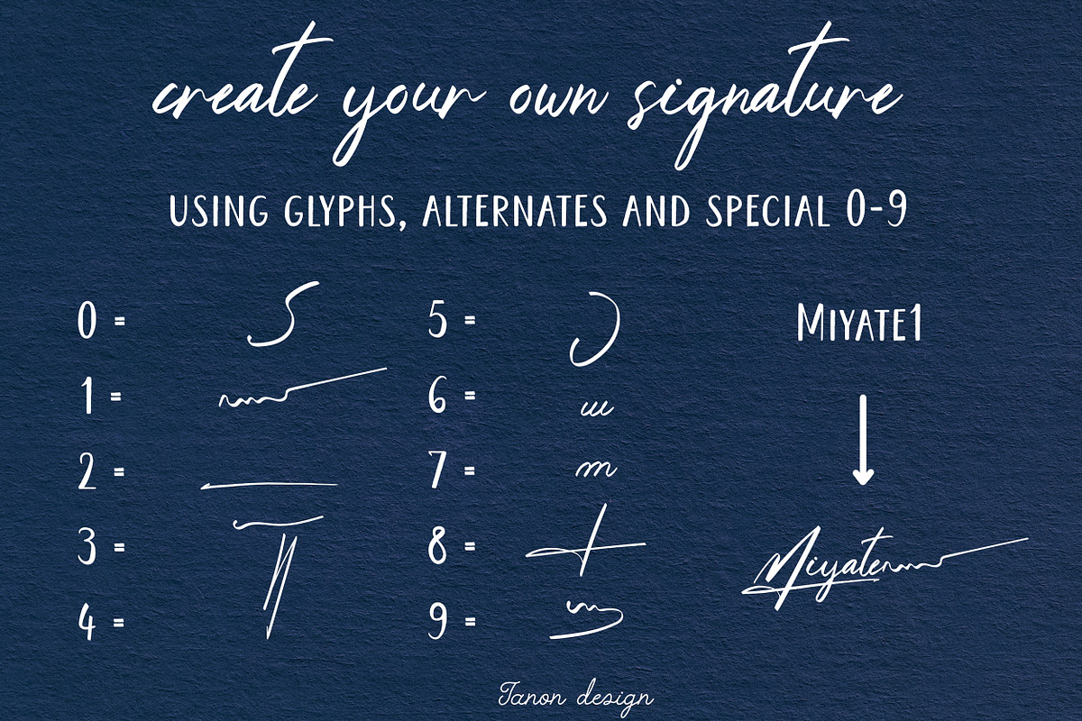 Mine Signature handwritten Font, a Handwritten Font by Tanondesign (Photo 6 of 6)