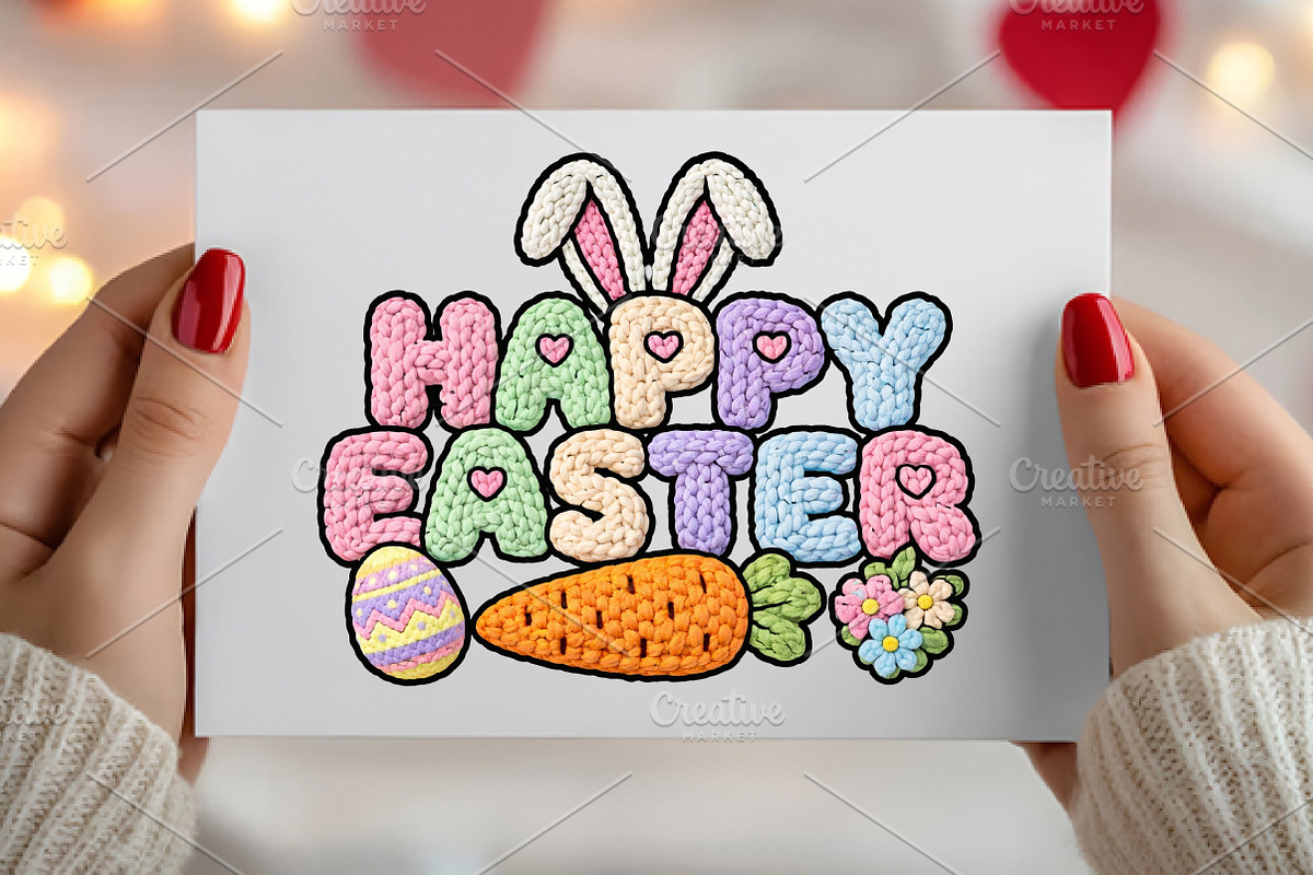 Crochet Happy Easter Png, Easter Png, an Illustration by Canvas Craft (Photo 3 of 7)