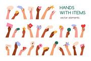 Hands with heart, star, emoji symbol, a Person Illustration by Good Studio (Thumbnail 1 of 25)