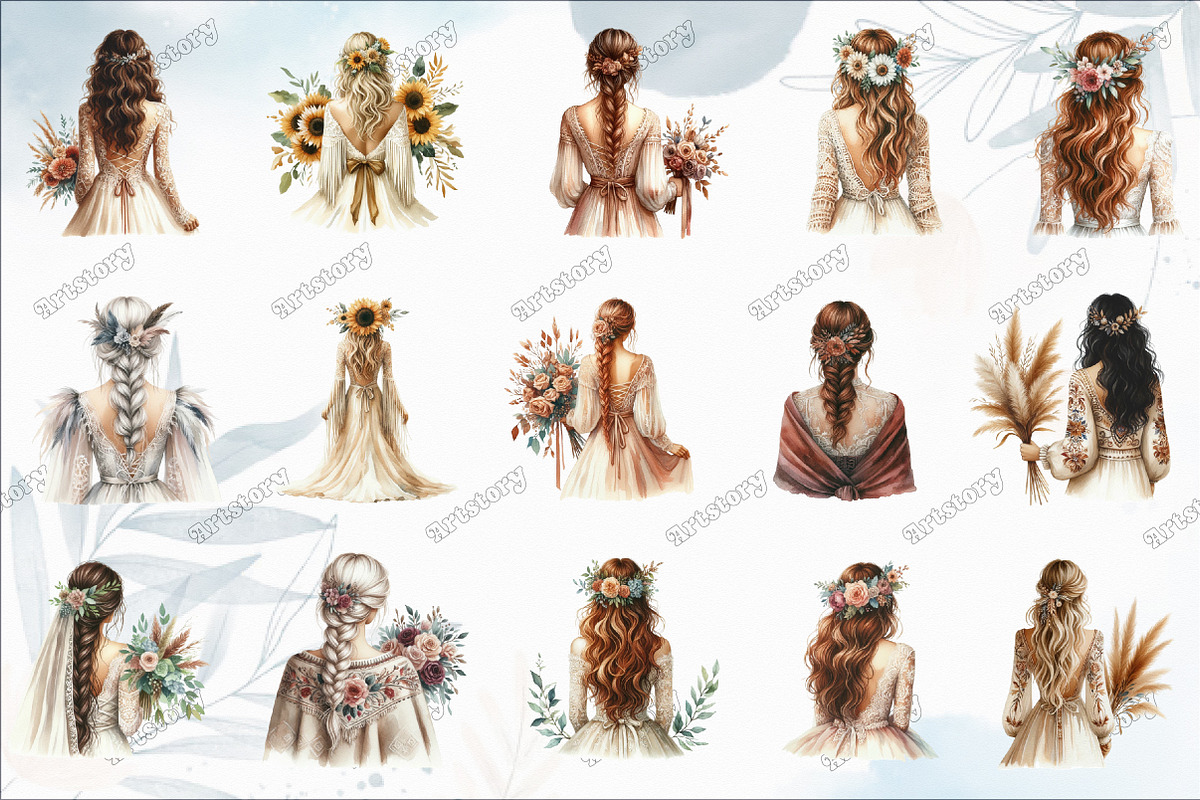 Boho Brides from the Back Diverse, an Illustration by designcity5 (Photo 3 of 5)