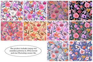 Enchanted Blossoms. Seamless Pattern