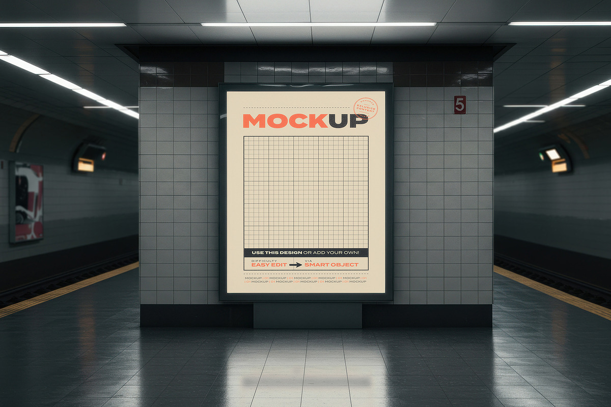 Subway Station Billboard Mockups, a Mockup by Luuqas Design (Photo 6 of 11)