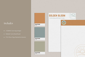 Golden Bloom Canva Logo Template