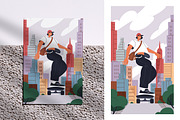 Giant people in city. Urban cards, a Person Illustration by Good Studio (Thumbnail 3 of 5)