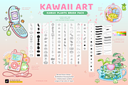 Procreate Kawaii Plants Brush Pack, a Brush Add-On by Artbykimmyw (Thumbnail 2 of 2)