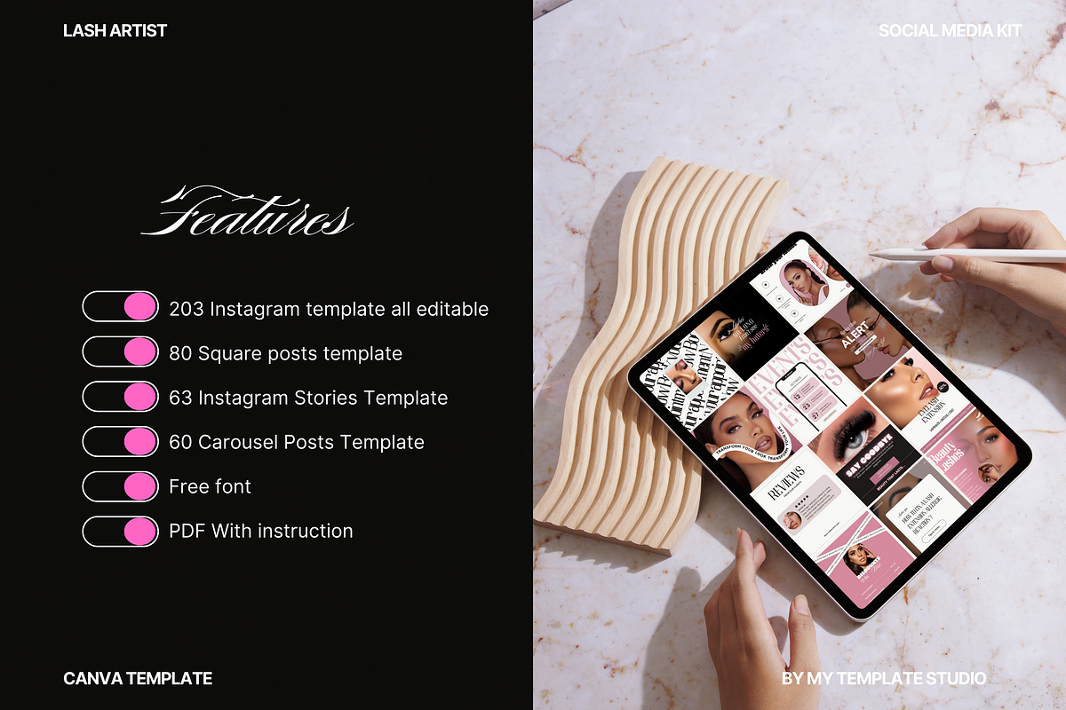 Lash Technician Instagram Template, a Social Media Template by My Template Studio (Photo 4 of 21)