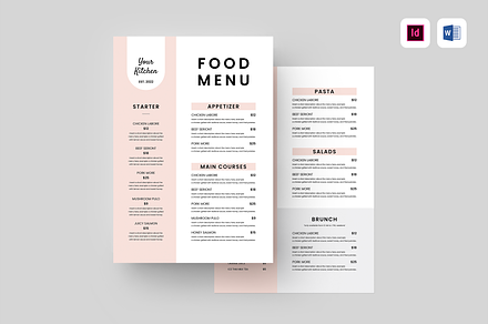Food Menu | MS Word & Indesign, a Flyer Template by Leaflove