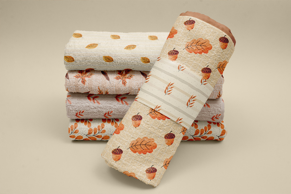 Autumn Leaves Watercolor vector set, a Pattern Graphic by alia.kurianova (Photo 6 of 9)