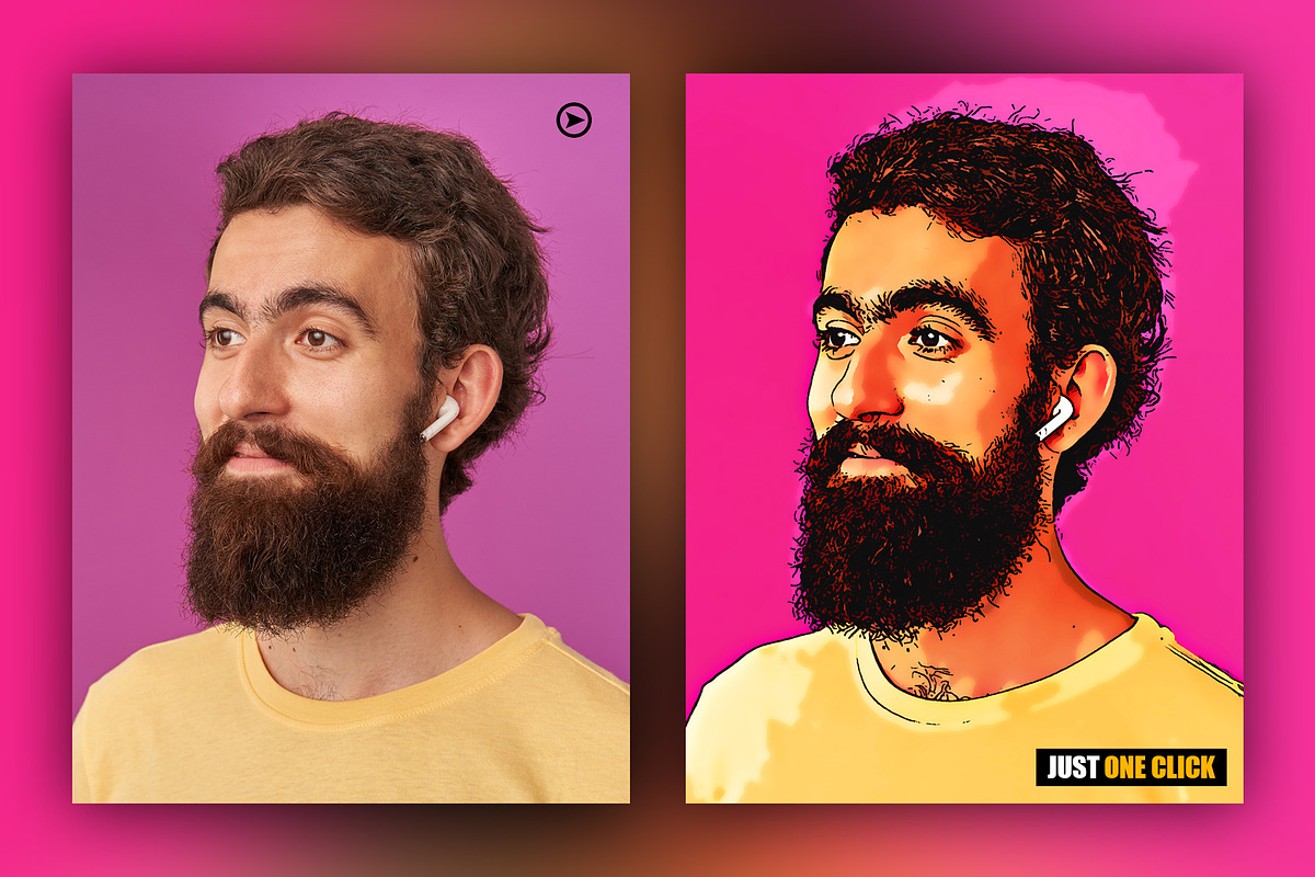Raw Cartoon Maker Photo Effect, an Action Add-On by DesignCave