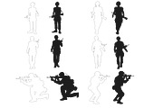 Soldier Figure Poses Set 1, 72 Poses, a Brush Add-On by Disasterology Ink (Thumbnail 6 of 10)