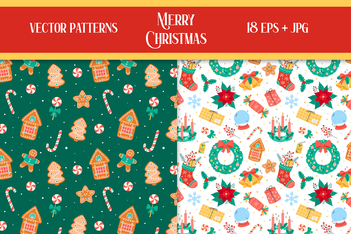 Christmas Vector Patterns Collection, a Pattern Graphic by AnnaViolet_store (Photo 8 of 10)