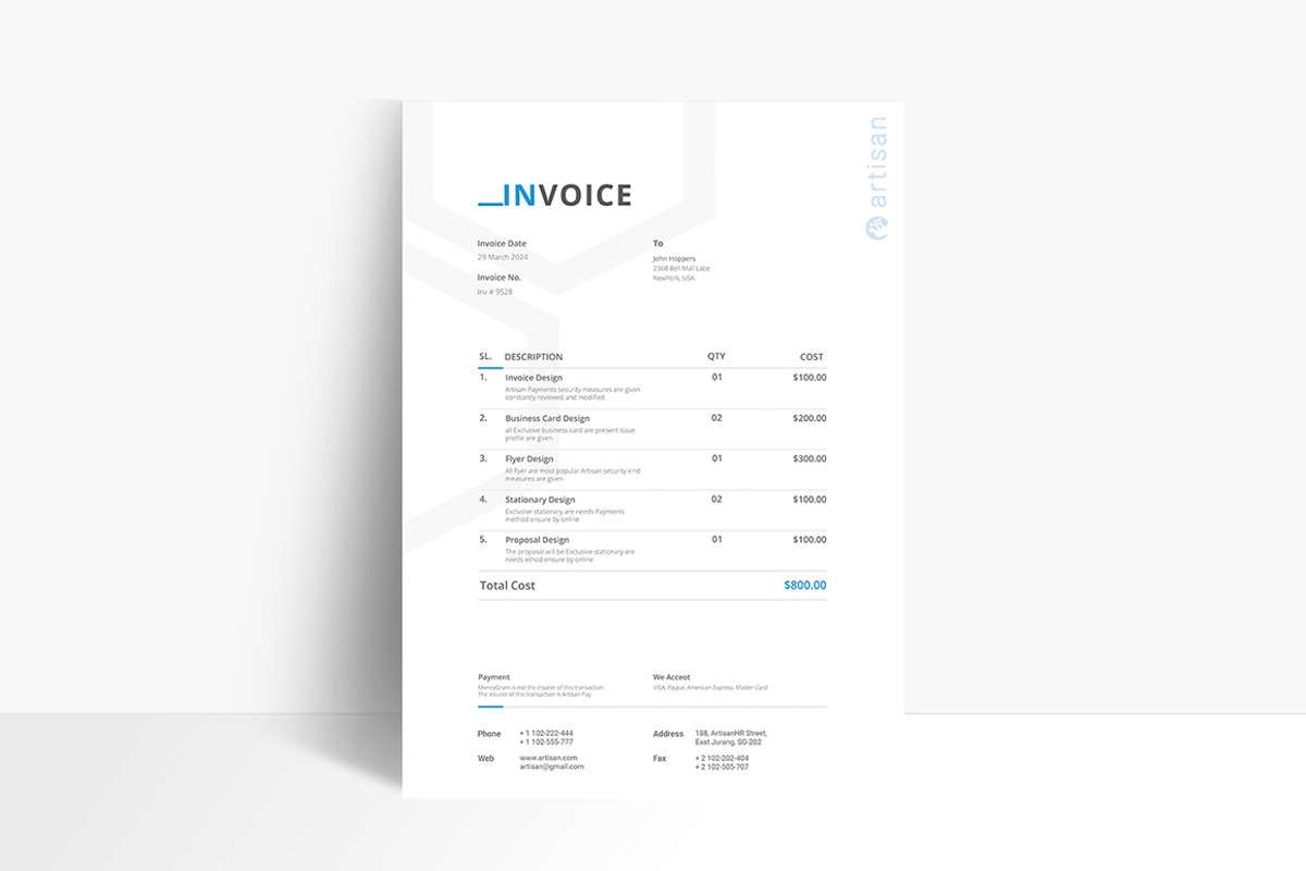 Brief-Estimation-Invoice-Letterhead, a Stationery Template by artisanHR (Photo 6 of 9)