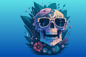 50 Floral Dead Skull Illustrations