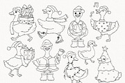 Christmas Goose Outline SVG, an Animal Illustration by TitaLivingArt (Thumbnail 3 of 10)