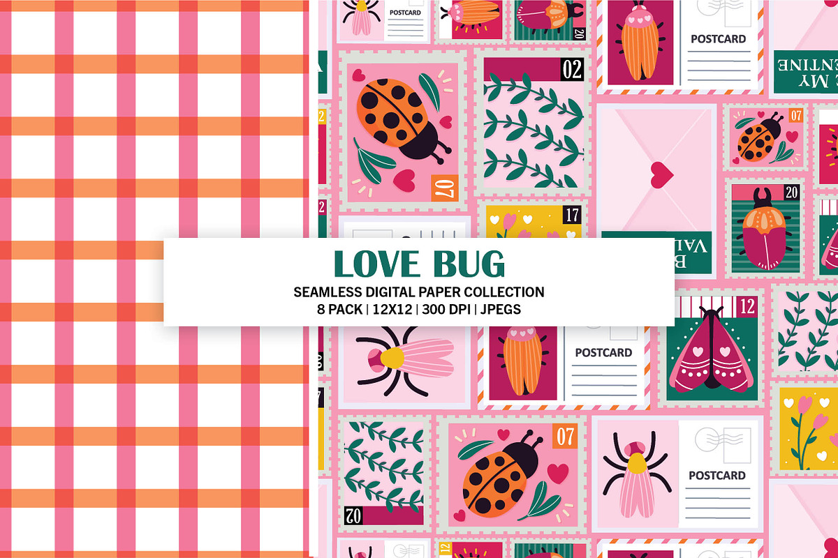 Love Bug Valentine Seamless Patterns, a Pattern Graphic by Alanna Messina Design Co (Photo 5 of 8)