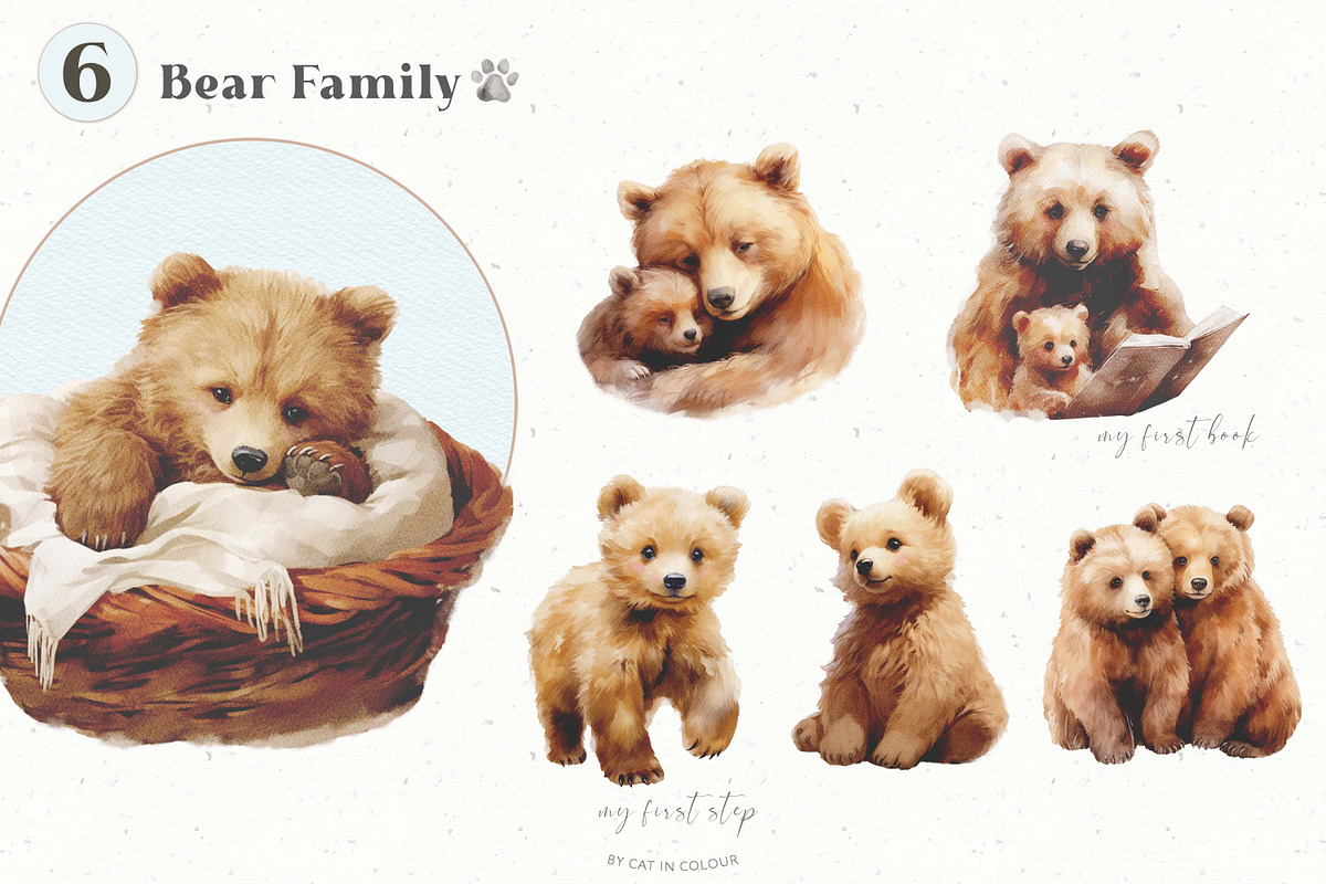 Baby First Year Watercolor Set, an Animal Illustration by Cat In Colour (Photo 5 of 10)