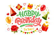 Happy Birthday Celebration Card, a Decorative Illustration by Vector beauty (Thumbnail 2 of 3)