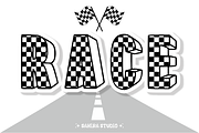 Race - Checkered Racing Display Font, a Sans Serif Font by Sahira Studio (Thumbnail 1 of 4)