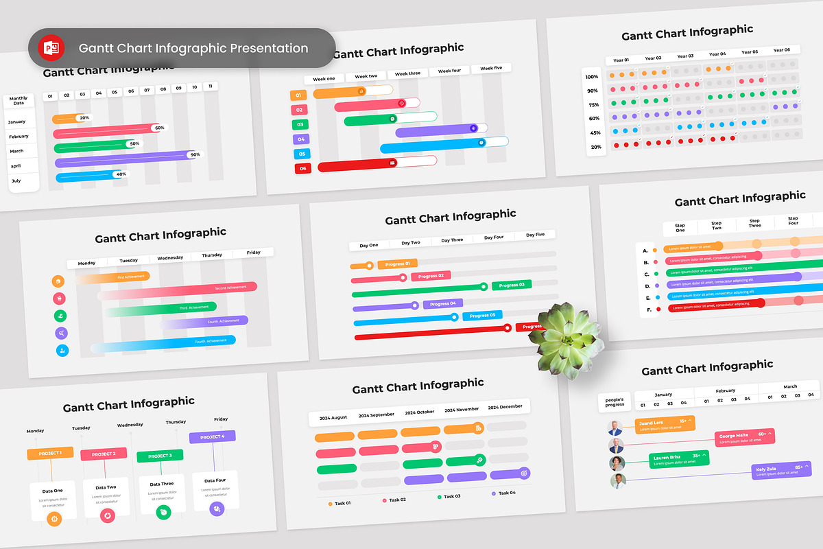 Gantt Chart Infographic PPT, a Presentation Template by Antstheme (Photo 1 of 2)