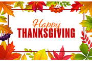 Happy Thanksgiving leaves frame, a Seasonal Illustration by Seavector Studio (Thumbnail 1 of 3)