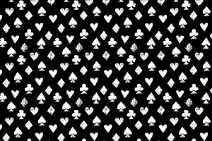 Black And White Card Suits Pattern