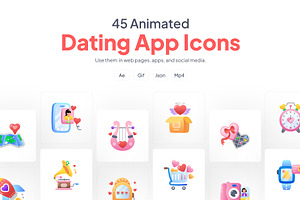 Animated Dating App Icons, a Duotone Icon by Prosymbols