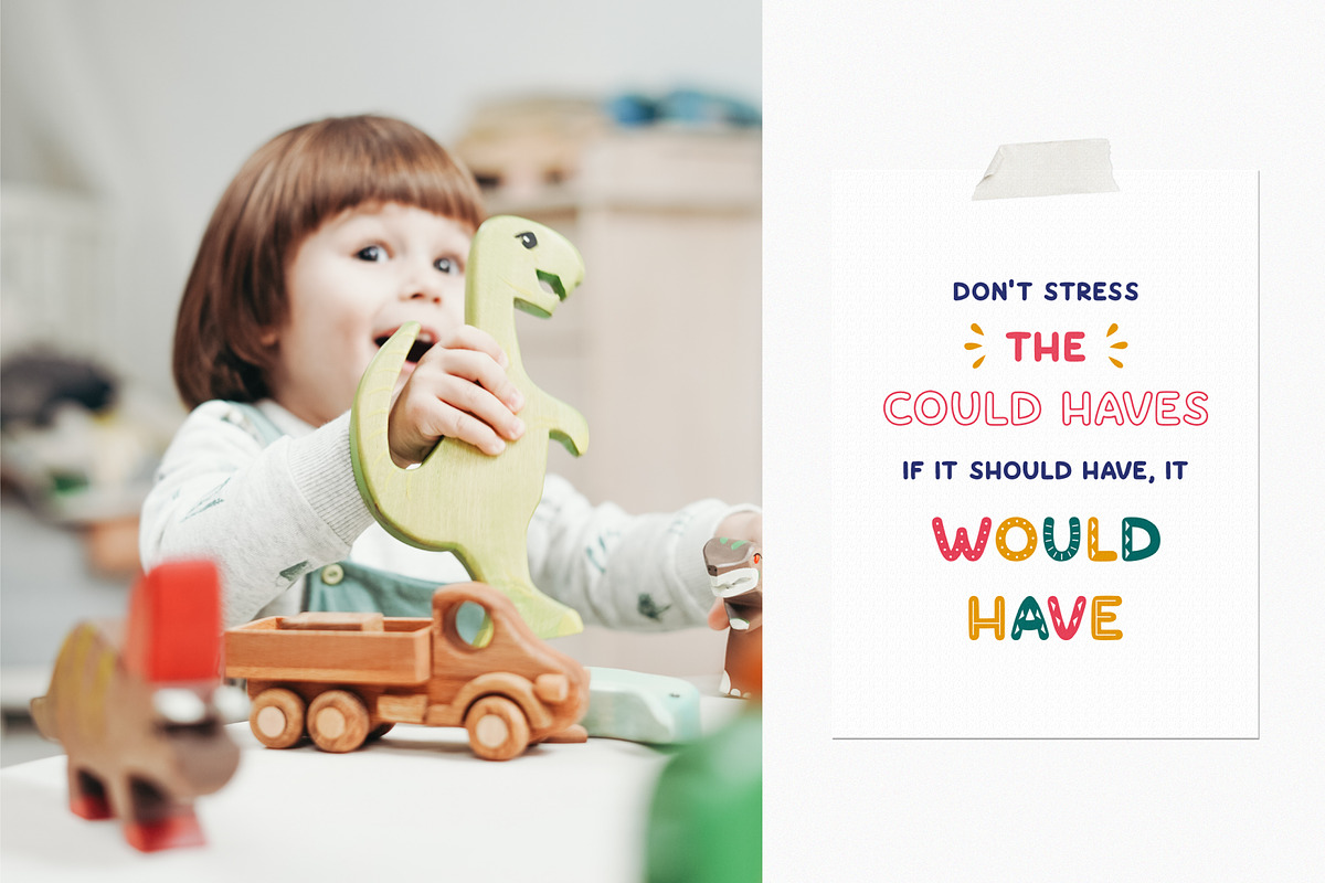 Hello Dino | Friendly font, a Sans Serif Font by JuliaVolkova (Photo 4 of 10)