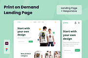 Print on Demand Web Design, a Wireframe Template by INSPR STD (Thumbnail 1 of 6)