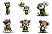 Whimsical Spring Teddy Bear Clipart, an Illustration by CreationArt (Thumbnail 5 of 6)
