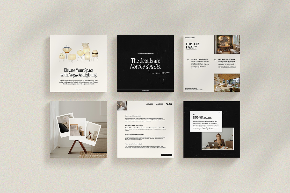Interior Design Instagram Kit, a Social Media Template by Wildnun Studio (Photo 8 of 12)