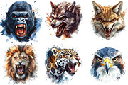 Aggressive Animals Head Clipart, an Illustration by DreamArtGraphic (Thumbnail 6 of 6)