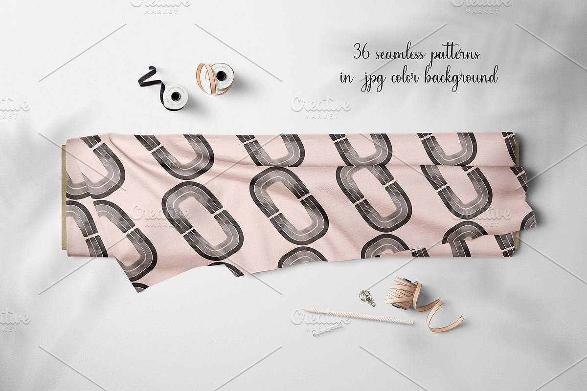 Watercolor Black Rainbows Patterns, a Pattern Graphic by MayaNavits (Photo 4 of 11)