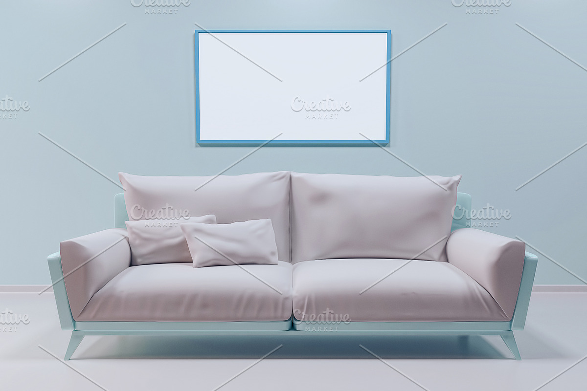 Interior mockup with frame, a Product Mockup by 2D/3D (Photo 3 of 8)