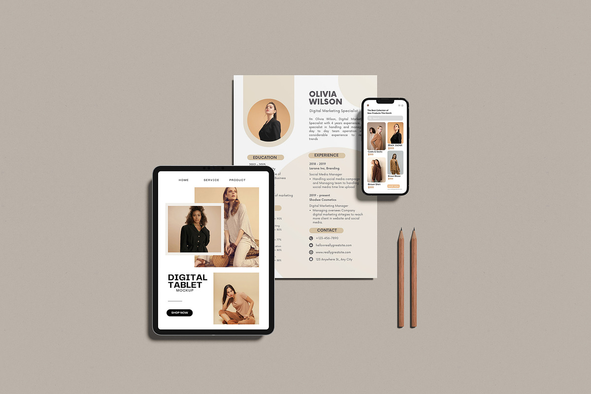 Stationery / Branding Mockup, a Product Mockup by mahremdesign (Photo 4 of 12)