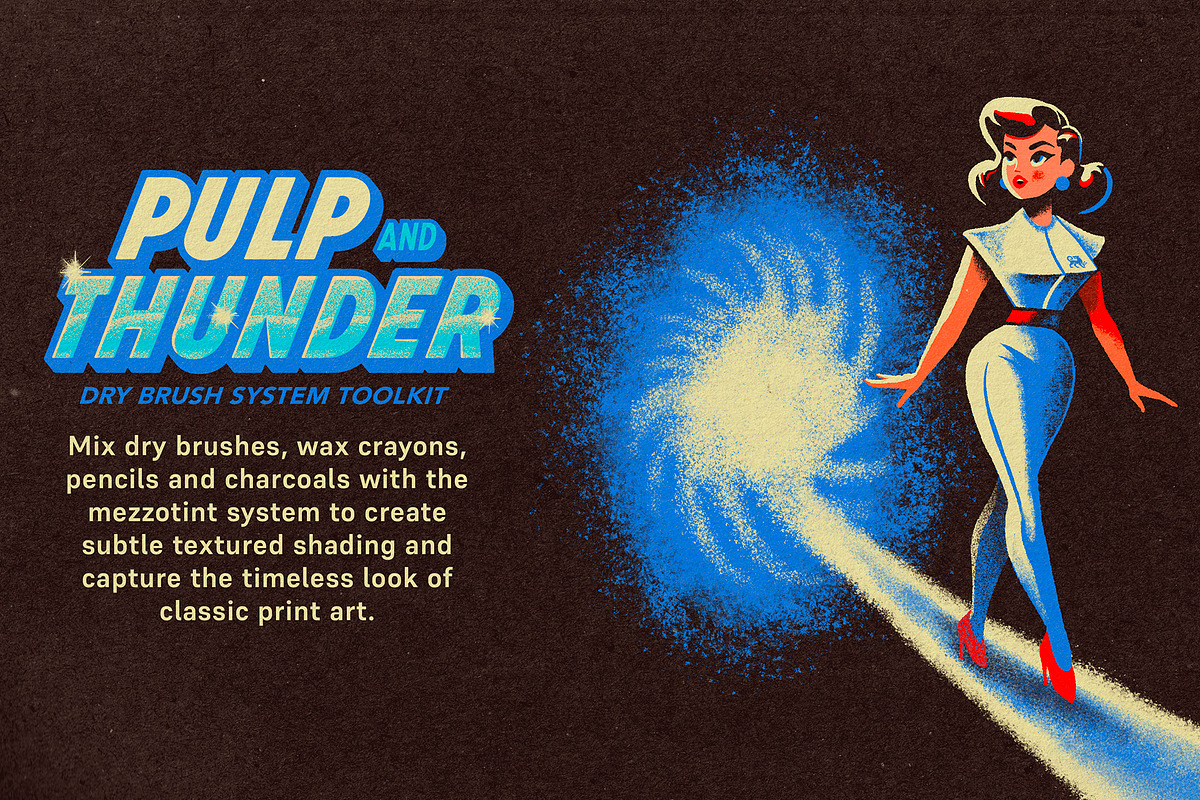 Pulp & Thunder Dry Kit (Illustrator), a Brush Add-On by G.A.R.M. Company (Photo 11 of 13)
