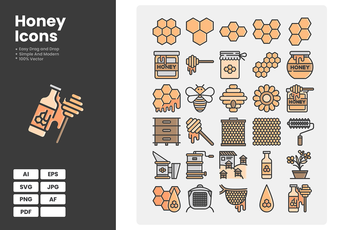 Honey Icons Pack, a Duotone Icon by erifqizeicon (Photo 2 of 2)