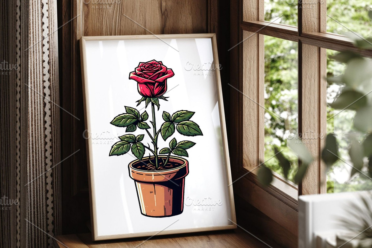 Flower Pot Clipart Garden PNG Art, a Decorative Illustration by QM_ART (Photo 6 of 7)