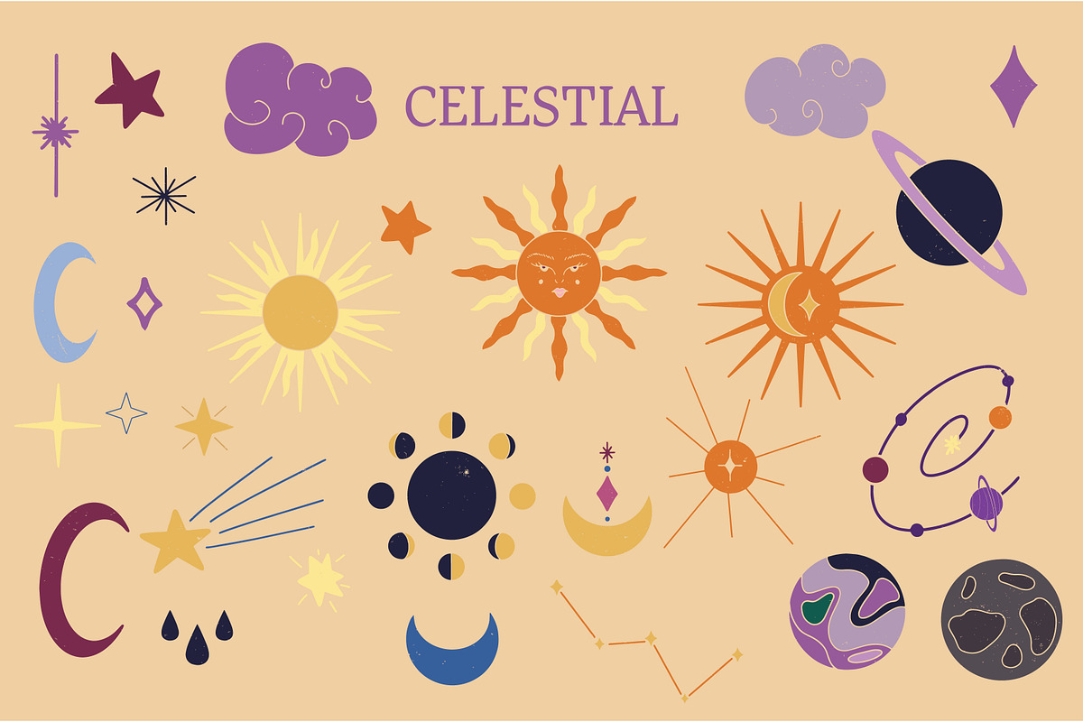 Mystical Celestial Clipart Set 2, an Object Illustration by Ginny and Sam (Photo 2 of 15)