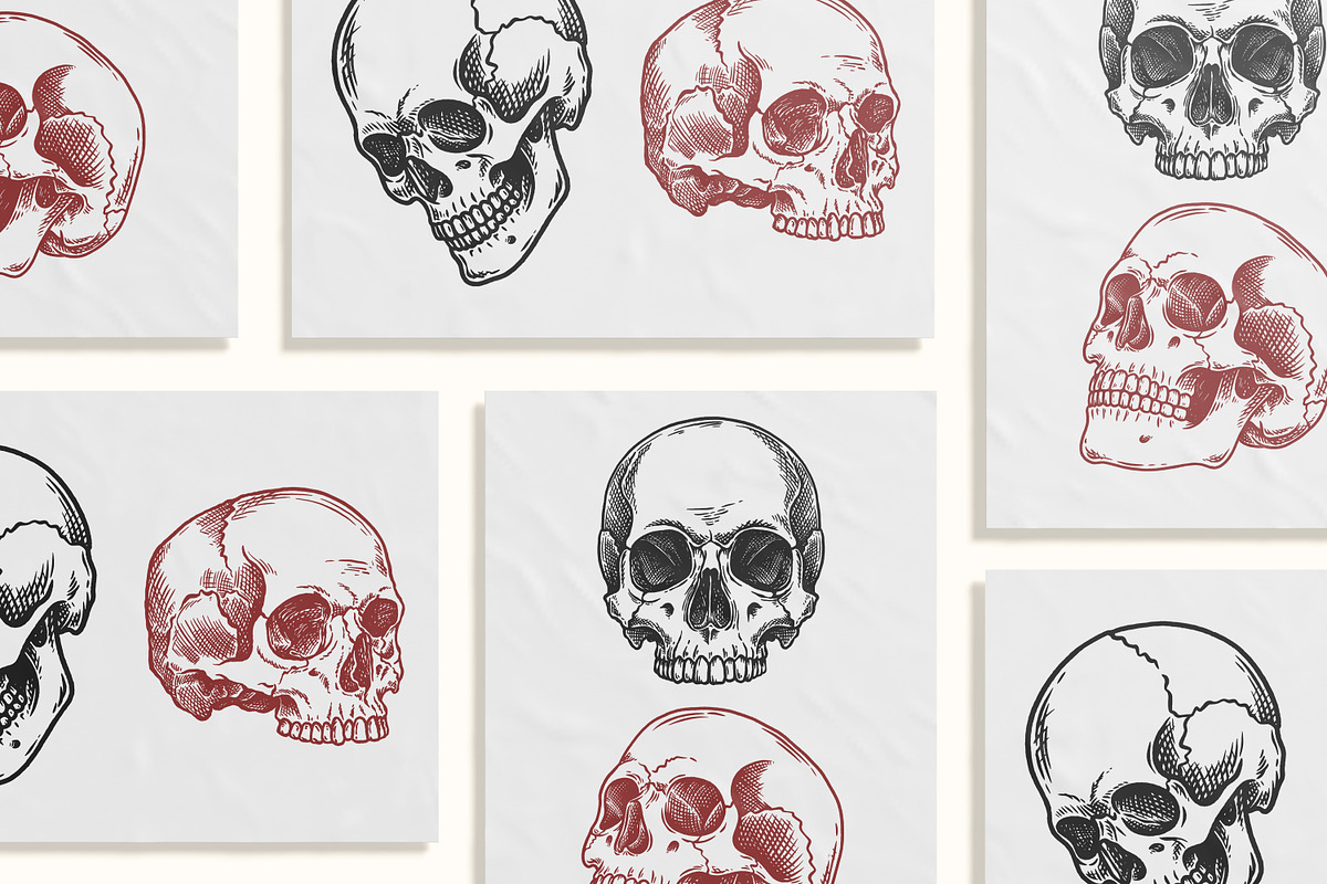 Skull Reader Illustration Bundle, an Illustration by Tekuni (Photo 7 of 13)