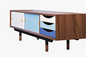 1955 TV Cabinet 3d Model