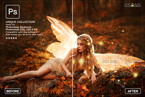 Gold Fireflies Photoshop Overlay