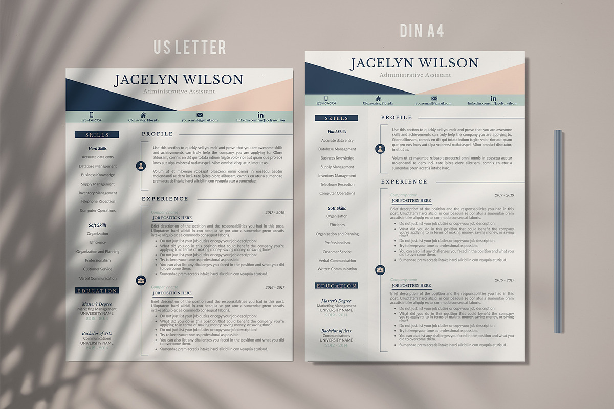 Creative Resume Example, CV Cover L., a Resume Template by HIRED Design Studio (Photo 5 of 19)