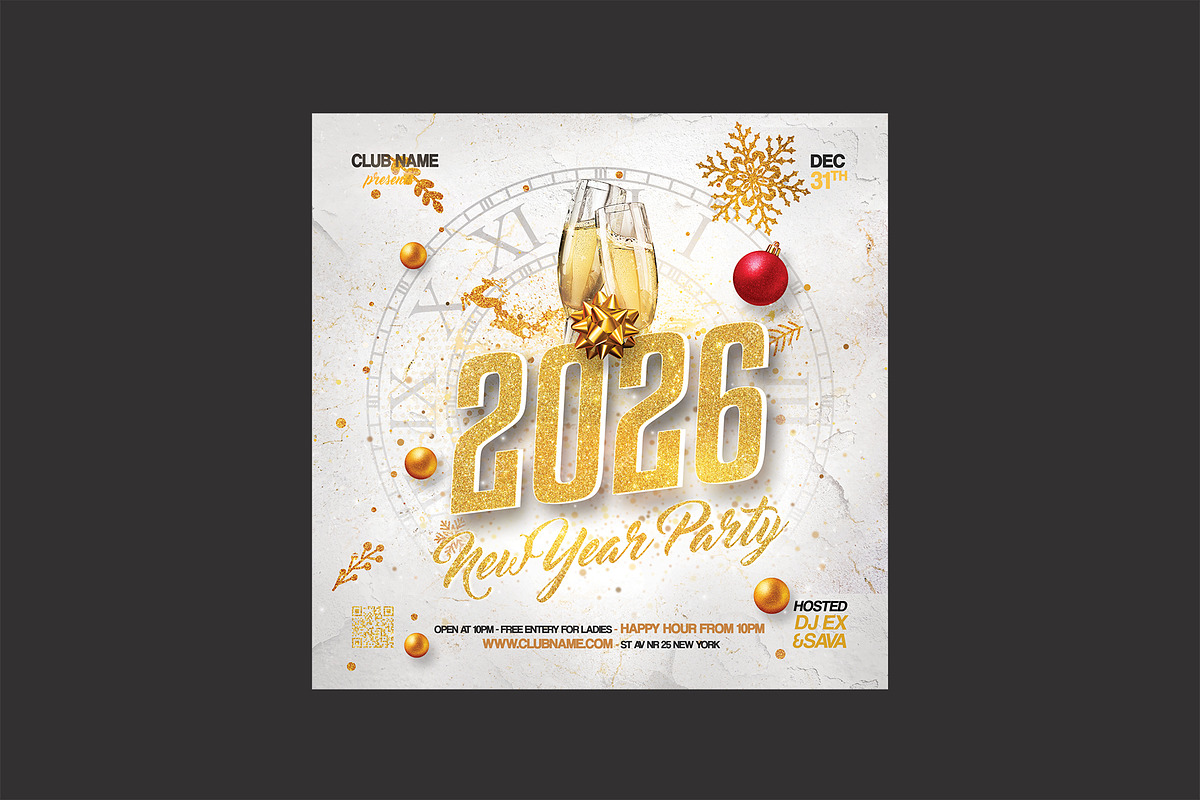 New Year Party Flyer, a Flyer Template by DSGraphicDesign (Photo 2 of 2)