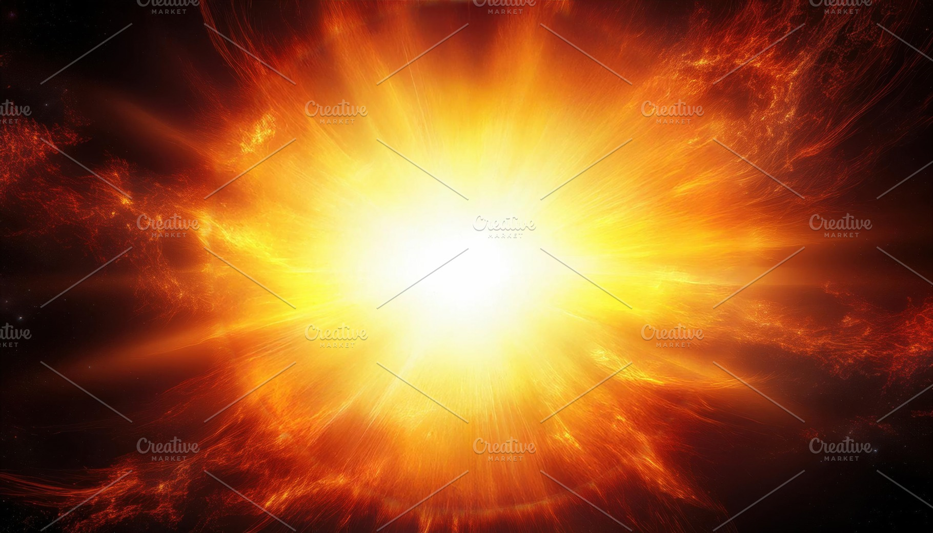 Explosion of fire with bright flames on black, an Abstract Photo by Igor Tichonow