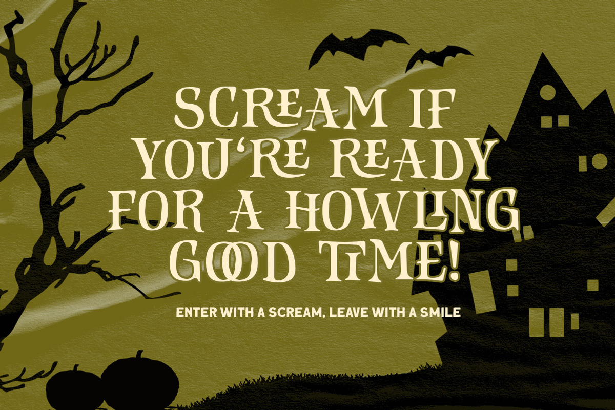 Haunted Gallery - Fun Horror Font, a Handwritten Font by Letterhend Studio (Photo 3 of 9)