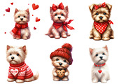 Whimsical Valentine Dogs Clipart, an Illustration by Designworld (Thumbnail 2 of 4)