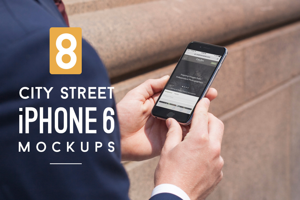 8 City Street iPhone 6/6s Mockups, an iPhone Mockup by ZedProMedia (Photo 1 of 4)