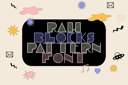 Classy Retro Font-Raw Blocks Pattern, a Font by CreativeFolks